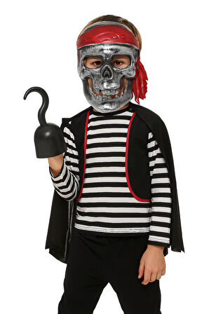 Halloween Cadılar Bayramı Maske Kuru Kafa Korsan Bandanalı Korku Maskesi