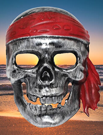 Halloween Cadılar Bayramı Maske Kuru Kafa Korsan Bandanalı Korku Maskesi