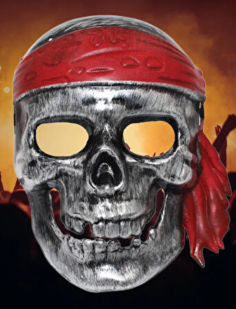 Halloween Cadılar Bayramı Maske Kuru Kafa Korsan Bandanalı Korku Maskesi