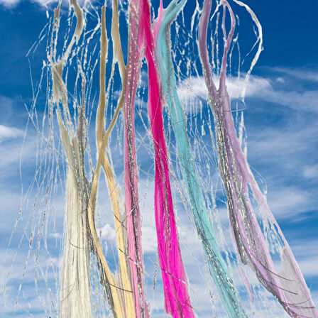 Tokalı Rengarenk Uzun saçlı 6 lı Kıskaç Tokalı Peruk Saç Toka 36cm