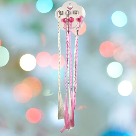 Tokalı Örgülü Saç 6 adet pembeli  Kıskaç Tokalı Peruk Saç Tokası 32 cm Uzunluk