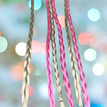 Tokalı Örgülü Saç 6 adet pembeli  Kıskaç Tokalı Peruk Saç Tokası 32 cm Uzunluk