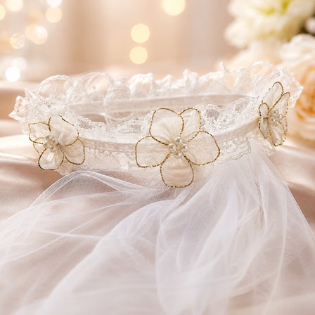 Çiçekli İncili Duvaklı Taç Çember Model Bekarlığa Veda Parti Aksesuarı Bride