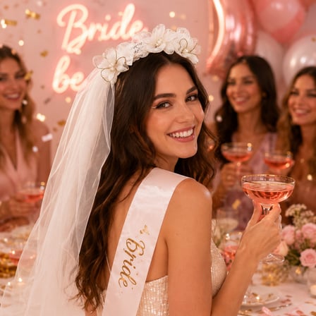 Çiçekli İncili Duvaklı Taç Çember Model Bekarlığa Veda Parti Aksesuarı Bride