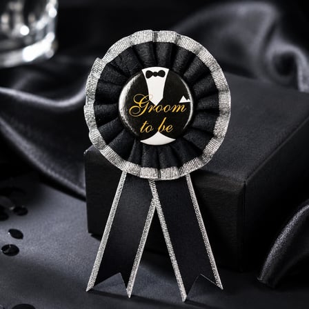 Groom To Be Metal Orta Detaylı Yaka Kokartı Bekarlığa Veda Aksesuarı