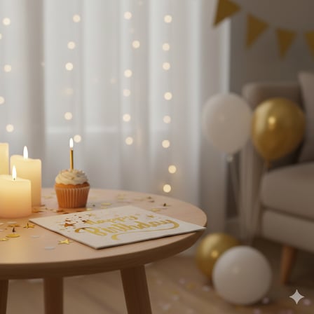 Varaklı Happy Birthday Yazılı Peçete - Beyaz Zemin Yıldız Desenli