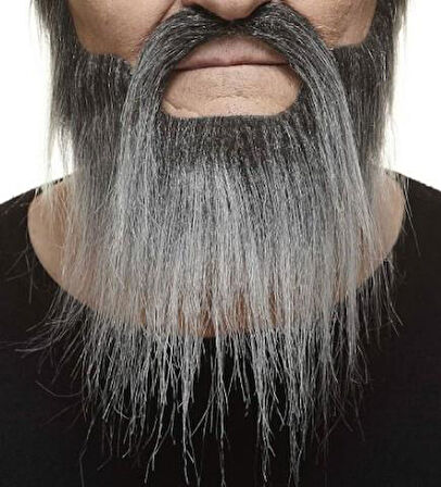 Takma Sakal Bıyık Beyaz Geçişli Lüks