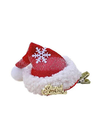 Kar Tanesi Figürlü Şapka Model Yılbaşı Tokası – Hediyelik Saç Aksesuarı