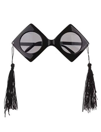 Parti gözlüğü mezuniyet partileri için siyah kenarları püsküllü kep modeli komik parti gözlüğü