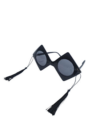 Parti gözlüğü mezuniyet partileri için siyah kenarları püsküllü kep modeli komik parti gözlüğü