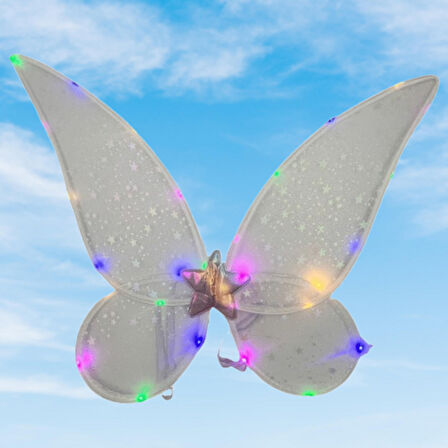 Peri Kanadı Ledli Işıklı Beyaz Renkli  Peri Melek Kanadı  3 farklı fonksiyonlu ışık