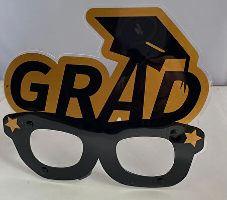 Parti gözlüğü mezuniyet gold grad kepli      