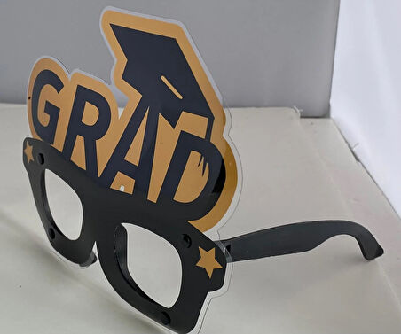 Parti gözlüğü mezuniyet gold grad kepli      