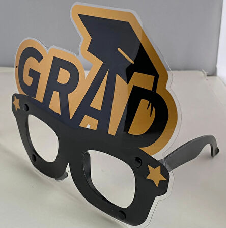 Parti gözlüğü mezuniyet gold grad kepli      