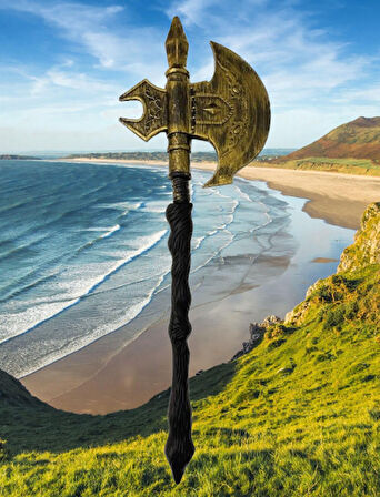 Halloween Cadılar Bayramı Çubuklu  Eskitme Balta 65 Cm Parti Aksesuarı