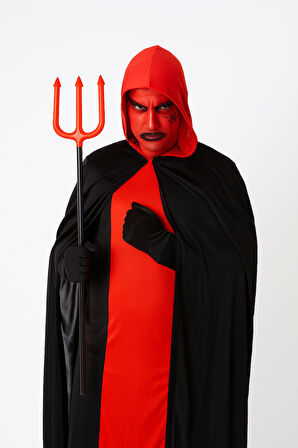 Halloween Cadılar Bayramı Şeytan Mızrağı 52 cm kırmızı 3 Çatllı Katlanabilir Korku Aksesuarı