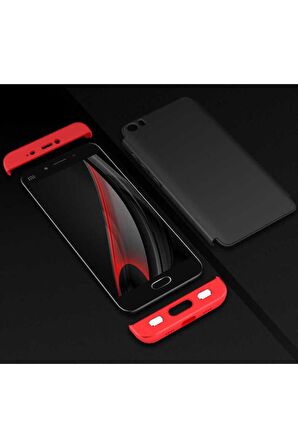 Xiaomi Mi 5 Uyumlu Kılıf Ays Kapak Siyah-Kırmızı