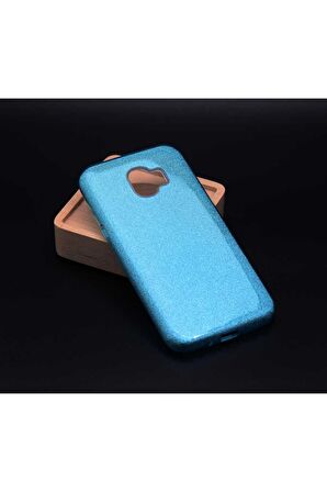 Samsung Galaxy J2 Pro 2018 Uyumlu Kılıf Shining Silikon Mavi