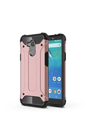 General Mobile 8 Uyumlu Kılıf Crash Silikon Kapak Rose Gold