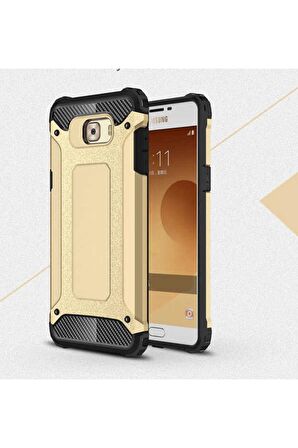 Samsung Galaxy C5 Pro Uyumlu Kılıf Crash Silikon Kapak Gold