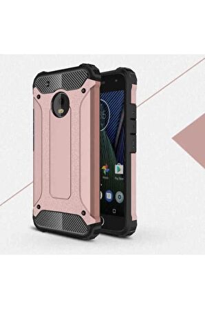 Lenovo Moto E4 Uyumlu Kılıf Crash Silikon Kapak Rose Gold