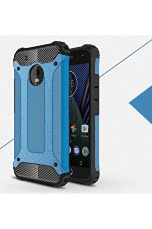 Lenovo Moto G5S Uyumlu Kılıf Crash Silikon Kapak Mavi