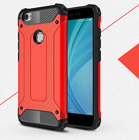 Xiaomi Redmi Note 5A Uyumlu Kılıf Crash Silikon Kapak Kırmızı