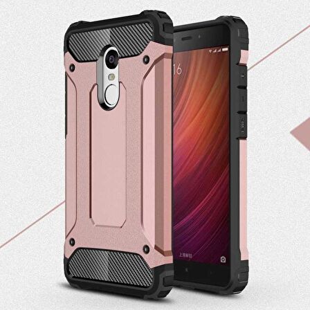 Xiaomi Redmi Note 4x Uyumlu Kılıf Crash Silikon Kapak Rose Gold