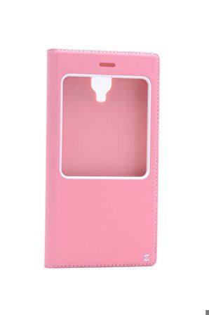 Casper Via A1 Plus Uyumlu Kılıf Dolce Kapaklı Kılıf Pembe Açık