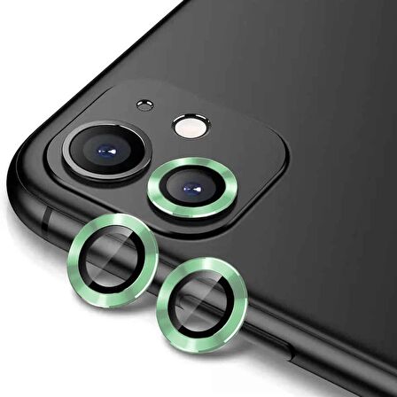 Apple iPhone 12 Mini Uyumlu CL-12 Premium Safir Parmak İzi Bırakmayan Anti-Reflective Kamera Lens Koruyucu Açık Yeşil