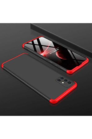 Samsung Galaxy A51 Uyumlu Kılıf Ays Kapak Siyah-Kırmızı