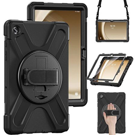 Samsung Galaxy Tab A9 Plus Uyumlu Tablet Kılıfı Sert PC Zırhlı Defender Kılıf