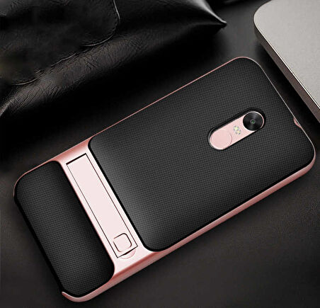 Xiaomi Redmi Note 4x Uyumlu Kılıf Standlı Verus Kapak Rose Gold