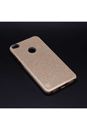 Huawei P9 Lite 2017 Uyumlu Kılıf Shining Silikon Gold