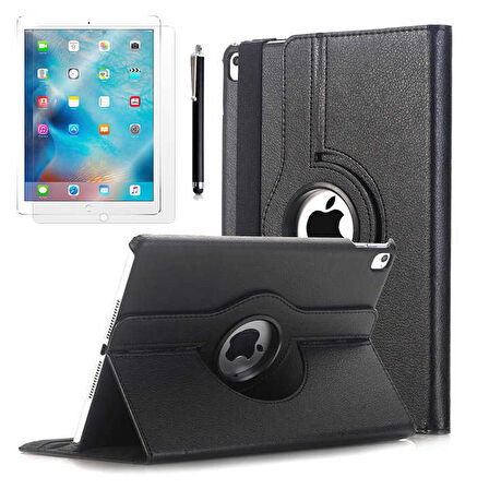 Apple iPad Pro 10.5 (7.Nesil) Uyumlu Tablet Kılıfı 360 Dönebilen Standlı Kılıf Siyah