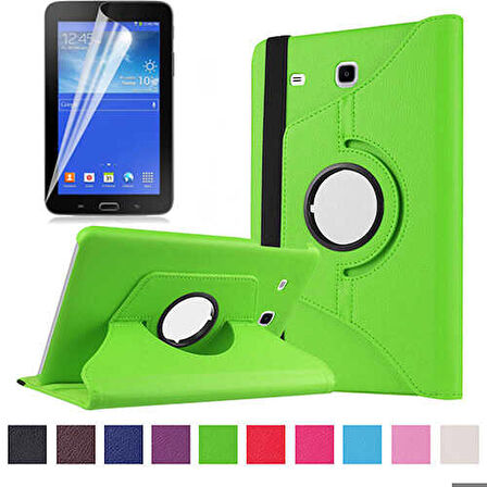 Samsung Galaxy Tab 3 Lite 7.0 T110 Uyumlu Tablet Kılıf 360 Dönebilen Standlı Kılıf Yeşil