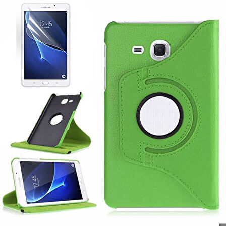 Samsung Galaxy Tab 4 T280 Uyumlu Tablet Kılıfı 360 Dönebilen Standlı Kılıf Yeşil