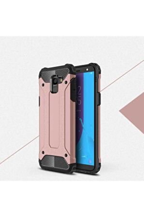 Samsung Galaxy J6 Uyumlu Kılıf Crash Silikon Kapak Rose Gold