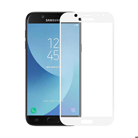 Samsung Galaxy J3 Pro Uyumlu Kenarları Kırılmaya Dayanıklı Cam Ekran Koruyucu