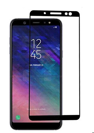 Samsung Galaxy A6 2018 Uyumlu Kenarları Kırılmaya Dayanıklı Cam Ekran Koruyucu