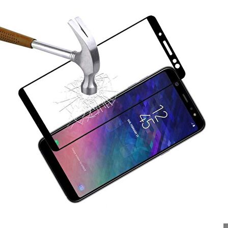 Samsung Galaxy A6 2018 Uyumlu Kenarları Kırılmaya Dayanıklı Cam Ekran Koruyucu