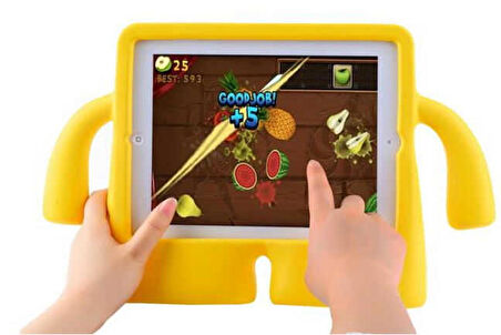 Apple iPad Mini 4 Uyumlu Çocuk Tablet Kılıfı iBuy Yumuşak Silikon Renkli Kılıf  Sarı
