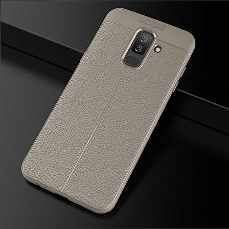 Samsung Galaxy J8 Uyumlu Kılıf Niss Silikon Kapak Gri