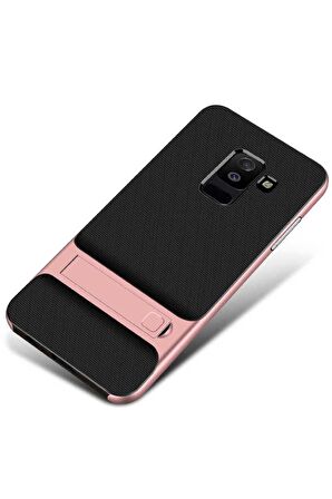 Samsung Galaxy J6 Uyumlu Kılıf Standlı Verus Kapak Rose Gold