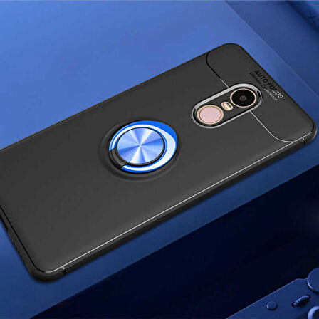 Xiaomi Redmi Note 4x Uyumlu Kılıf Ravel Silikon Kapak Siyah-Mavi