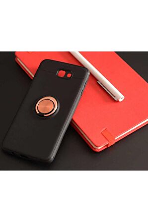 Samsung Galaxy J7 Prime Uyumlu Kılıf Ravel Silikon Kapak Siyah-Rose Gold