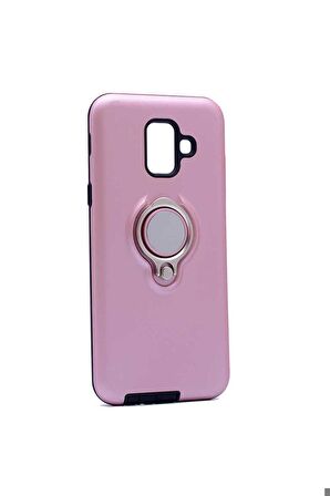Samsung Galaxy J6 Uyumlu Kılıf Ring Youyou Kapak Rose Gold