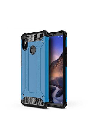 Xiaomi Mi Max 3 Uyumlu Kılıf Crash Silikon Kapak Mavi