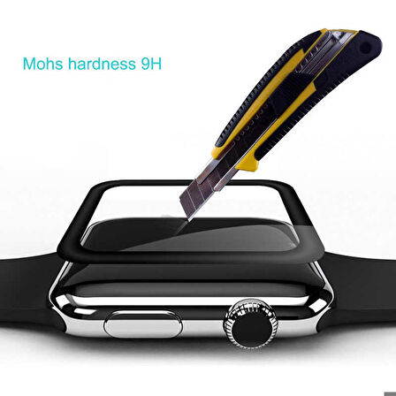 Apple Watch 38 Mm Uyumlu Kenarları Metal Cam Ekran Koruyucu