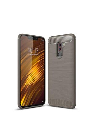 Xiaomi Pocophone F1 Uyumlu Kılıf Room Silikon Kapak Gri